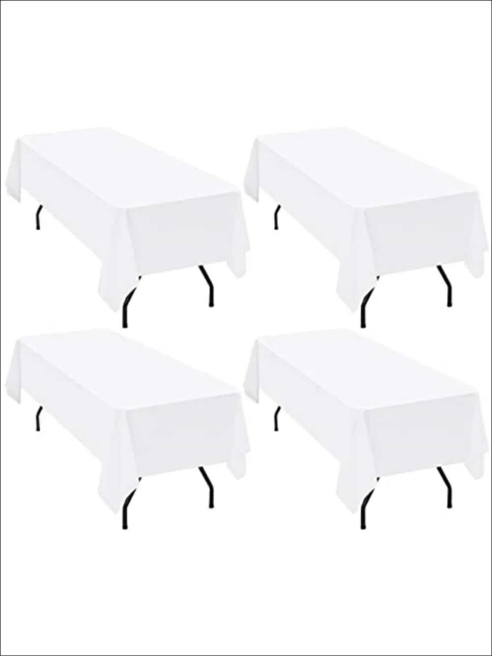 4 Pack Polyester Tablecloth 60x102 for 6 Foot Rectangle Tables Washable